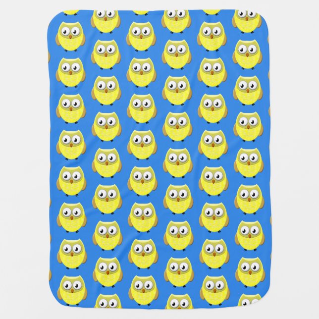 Baby Owl Cartoon Baby Blanket (Front)