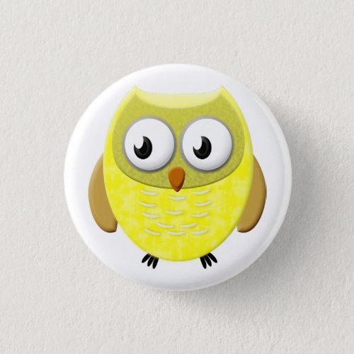 Baby Owl Cartoon Button