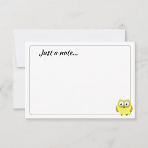 Baby Owl Cartoon Custom Just a Note