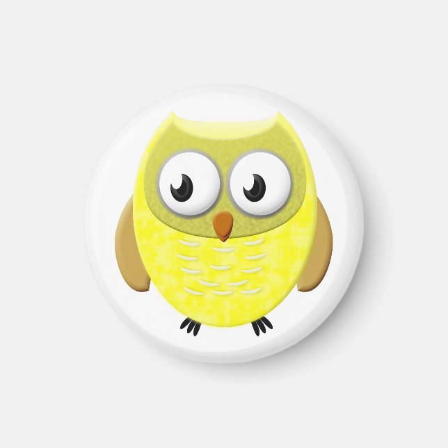 Baby Owl Cartoon Magnet (Front)
