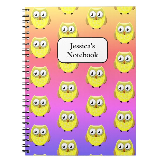 Baby Owl Cartoon Notebook (Front)