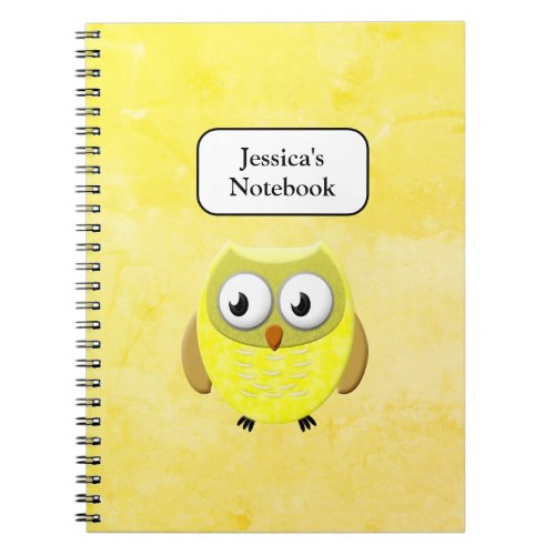 Baby Owl Cartoon Notebook