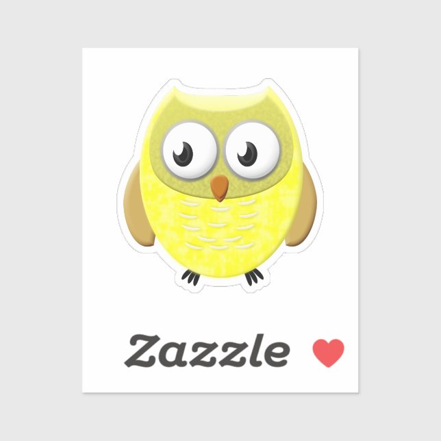 Baby Owl Cartoon Sticker (Sheet)