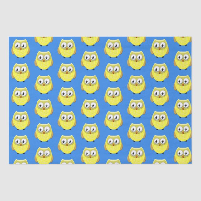 Baby Owl Cartoon Tissue Paper (Front)