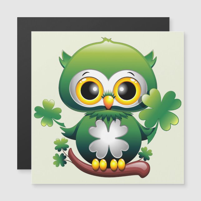 Baby Owl Cute St Patrick Cartoon (Front/Back)