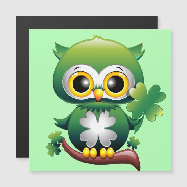 Baby Owl Cute St Patrick Cartoon (Front/Back)