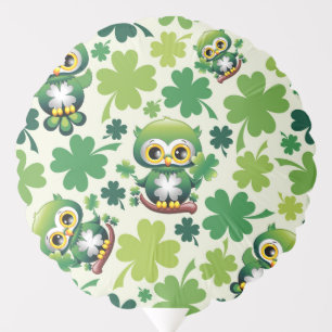 Baby Owl Cute St Patrick Cartoon Balloon