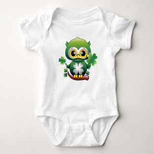 Baby Owl Cute St Patrick Cartoon Bodysuit
