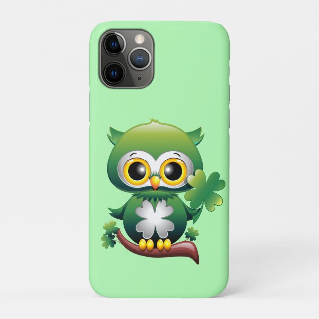 Baby Owl Cute St Patrick Cartoon Case-Mate iPhone Case (Back)