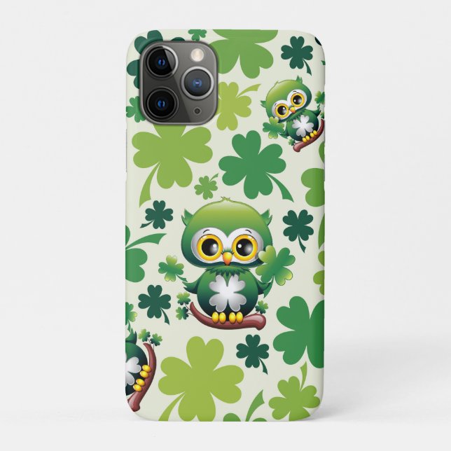 Baby Owl Cute St Patrick Cartoon Case-Mate iPhone Case (Back)