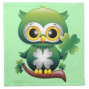 Baby Owl Cute St Patrick Cartoon Cloth Napkin