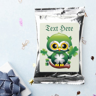 Baby Owl Cute St Patrick Cartoon Coffee Drink Mix