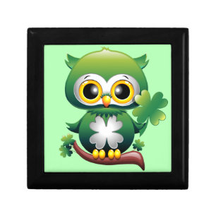 Baby Owl Cute St Patrick Cartoon Gift Box