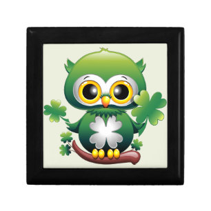 Baby Owl Cute St Patrick Cartoon Gift Box