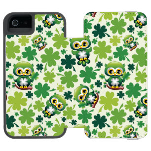 Baby Owl Cute St Patrick Cartoon iPhone SE/5/5s Wallet Case