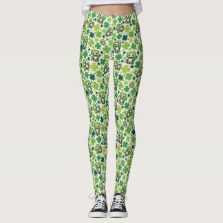 Baby Owl Cute St Patrick Cartoon Leggings