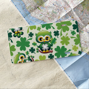 Baby Owl Cute St Patrick Cartoon License Plate