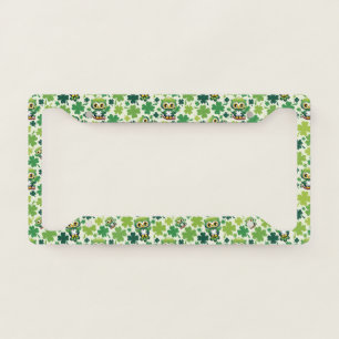 Baby Owl Cute St Patrick Cartoon License Plate Frame
