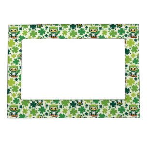 Baby Owl Cute St Patrick Cartoon Magnetic Frame