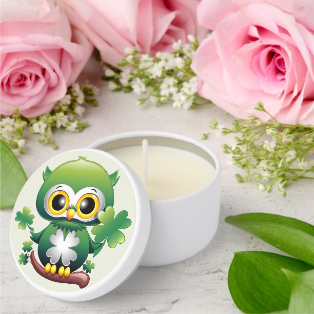 Baby Owl Cute St Patrick Cartoon Mini Candle Favors (Insitu (Wedding))