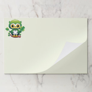 Baby Owl Cute St Patrick Cartoon Paper Pad