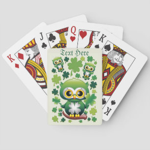 Baby Owl Cute St Patrick Cartoon Poker Cards