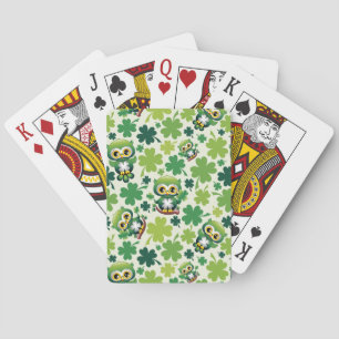 Baby Owl Cute St Patrick Cartoon Poker Cards