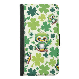 Baby Owl Cute St Patrick Cartoon Samsung Galaxy S5 Wallet Case