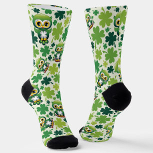 Baby Owl Cute St Patrick Cartoon Socks