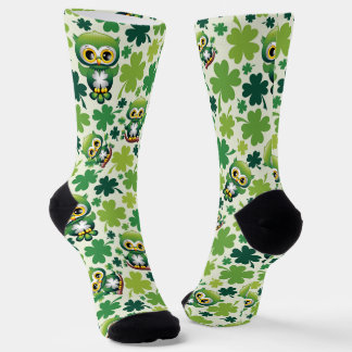 Baby Owl Cute St Patrick Cartoon Socks