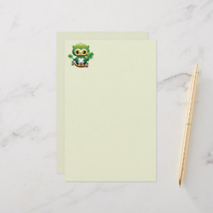 Baby Owl Cute St Patrick Cartoon Stationery