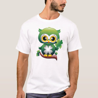 Baby Owl Cute St Patrick Cartoon T-Shirt
