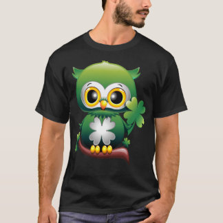Baby Owl Cute St Patrick Cartoon T-Shirt
