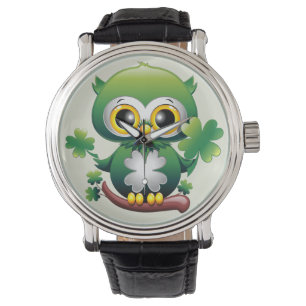 Baby Owl Cute St Patrick Cartoon Watch