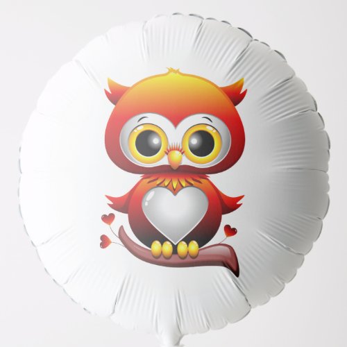 Baby Owl Love Heart Cartoon  Balloon