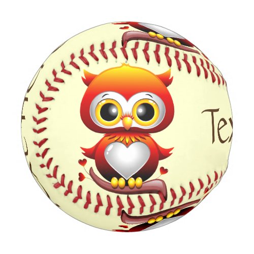 Baby Owl Love Heart Cartoon  Baseball