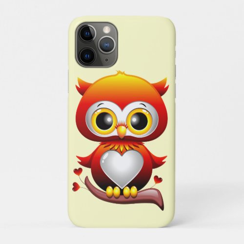Baby Owl Love Heart Cartoon  iPhone 11 Pro Case