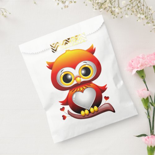 Baby Owl Love Heart Cartoon  Favor Bag