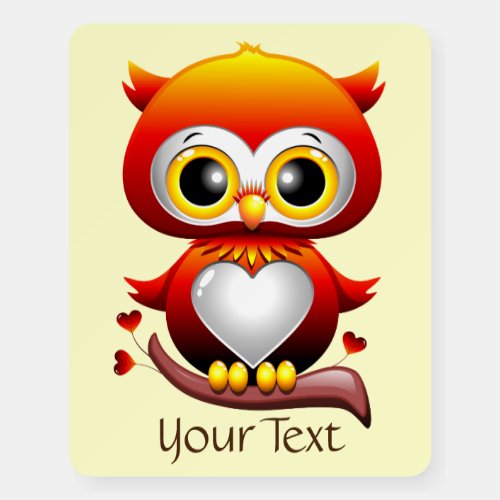 Baby Owl Love Heart Cartoon  Foam Board