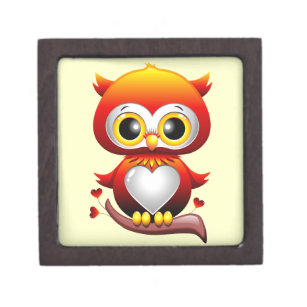 Baby Owl Love Heart Cartoon  Gift Box
