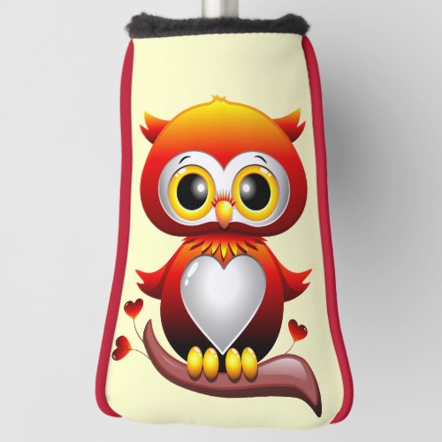 Baby Owl Love Heart Cartoon  Golf Head Cover