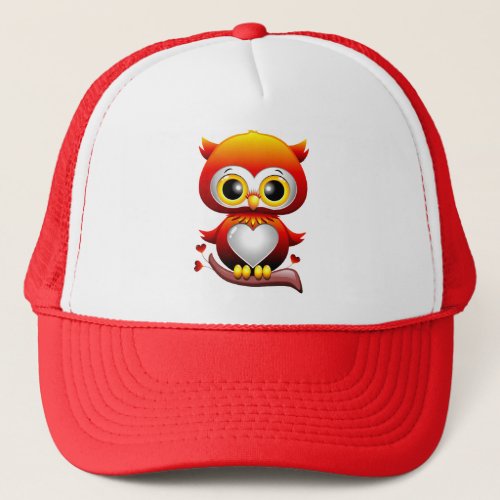 Baby Owl Love Heart Cartoon Hat