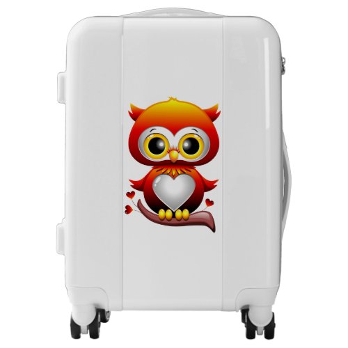 Baby Owl Love Heart Cartoon  Luggage