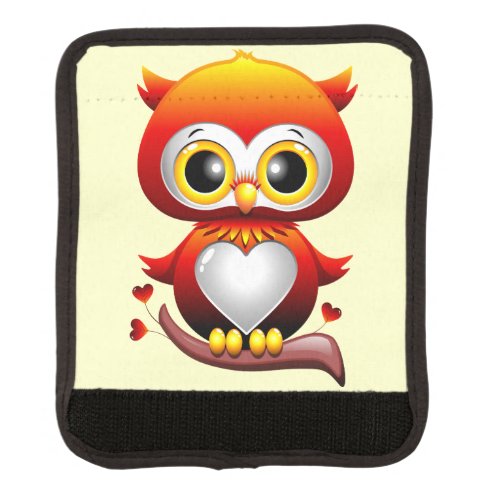 Baby Owl Love Heart Cartoon  Luggage Handle Wrap