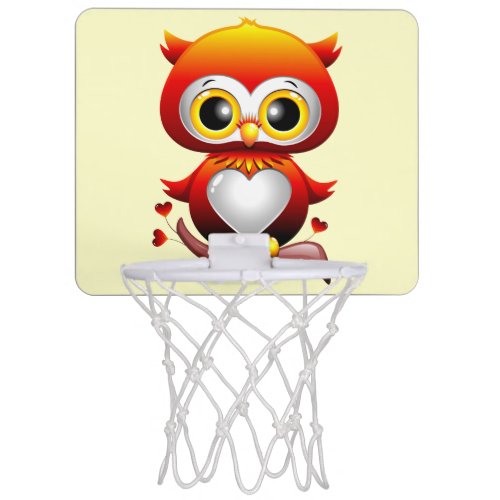 Baby Owl Love Heart Cartoon  Mini Basketball Hoop