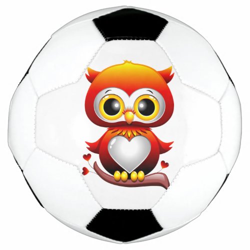 Baby Owl Love Heart Cartoon  Soccer Ball