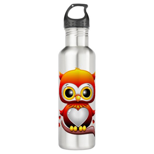 Baby Owl Love Heart Cartoon  Stainless Steel Water Bottle