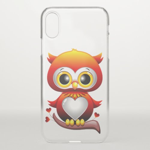 Baby Owl Love Heart Cartoon  iPhone X Case