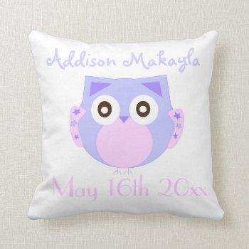 Baby Owl Personalized Pillows by LaBebbaDesigns at Zazzle