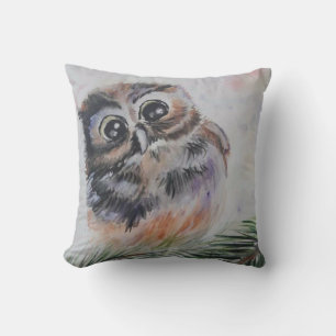 Baby Owl Throw Pillow